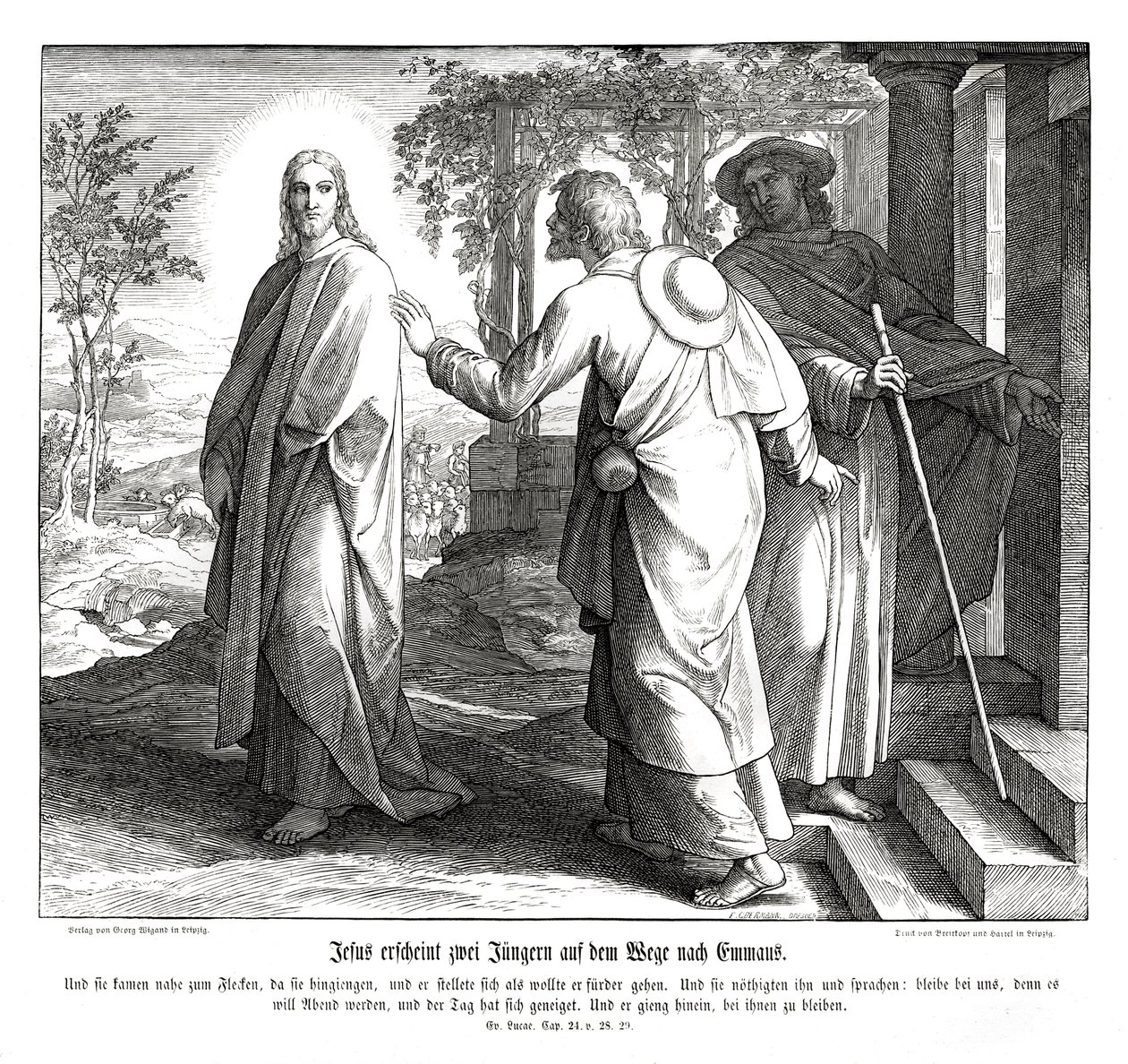 Jésus apparaît à deux disciples - Julius Schnorr von Carolsfeld
