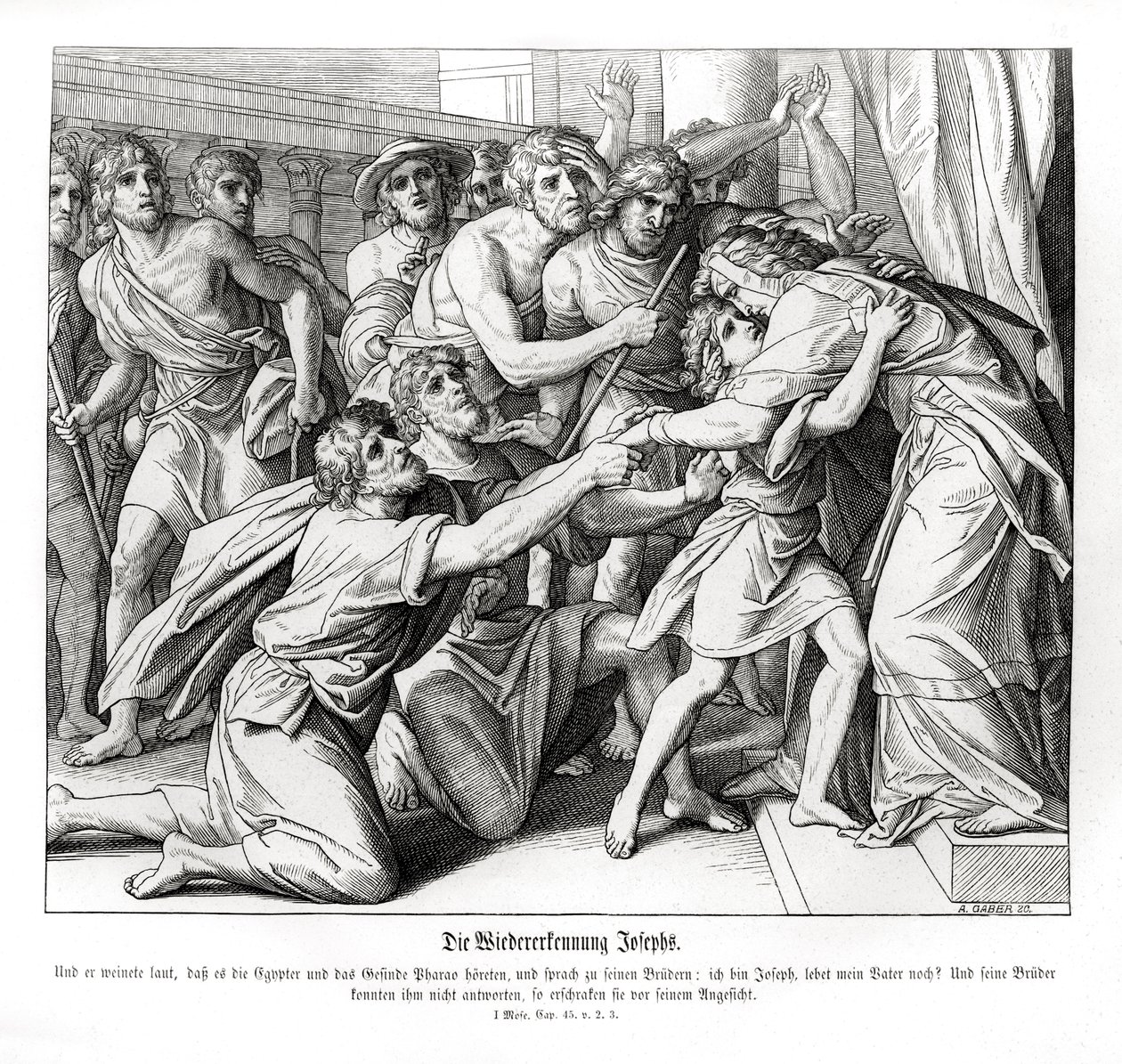 Joseph est reconnu par ses frères, Genèse - Julius Schnorr von Carolsfeld
