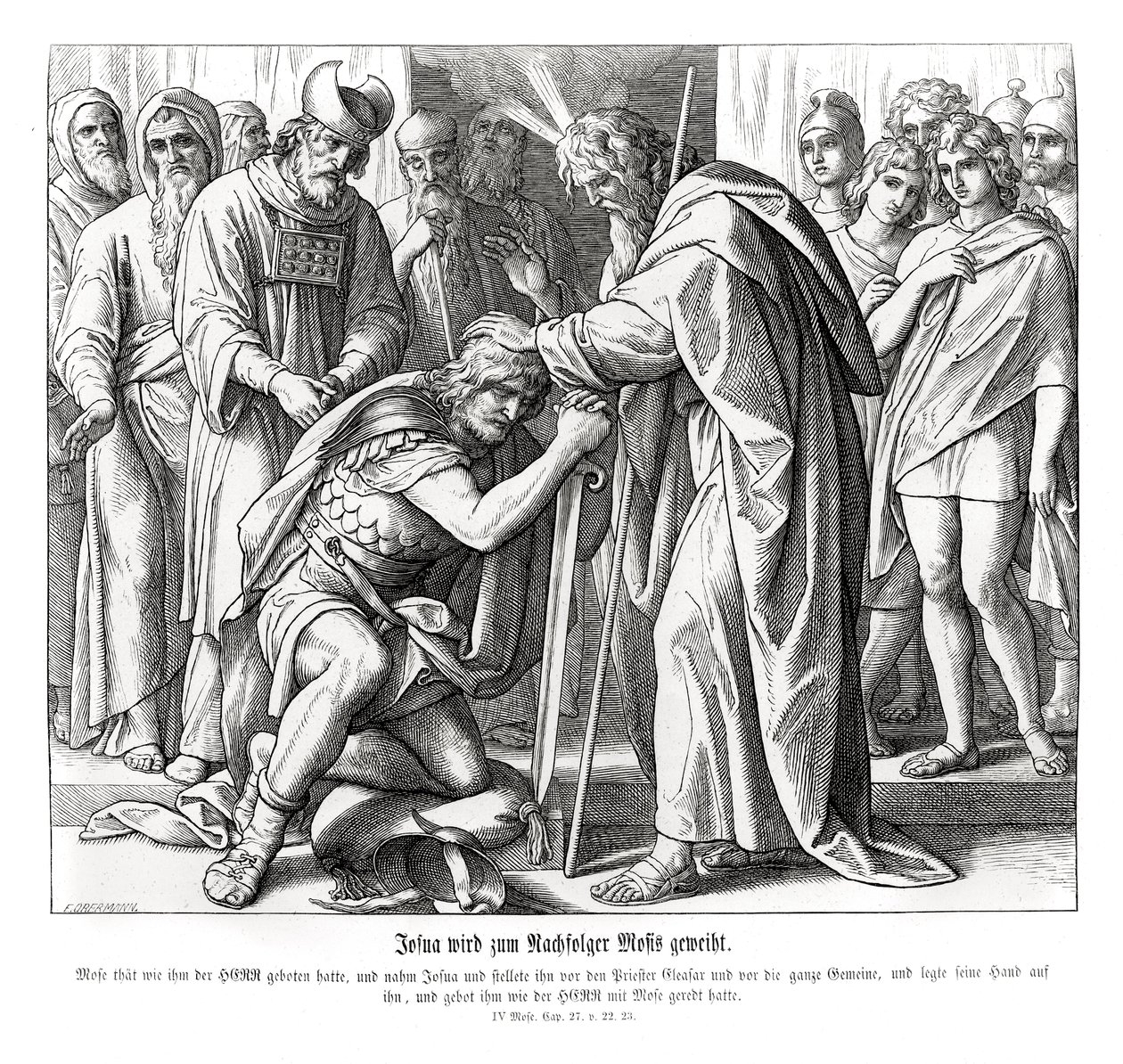 Josué est nommé successeur de Moïse, Nombres - Julius Schnorr von Carolsfeld