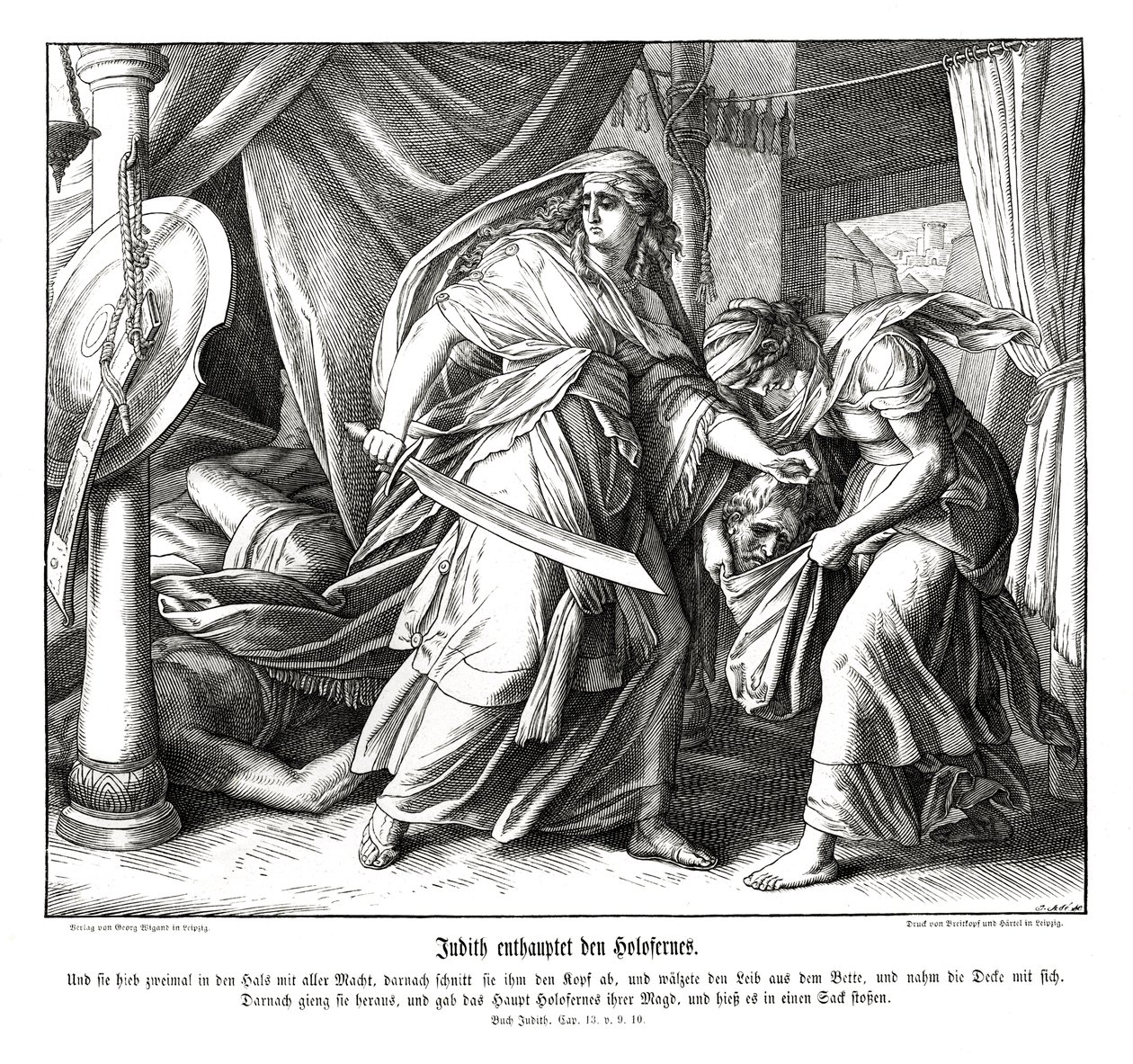 Judith décapite Holopherne, livre de Judith - Julius Schnorr von Carolsfeld