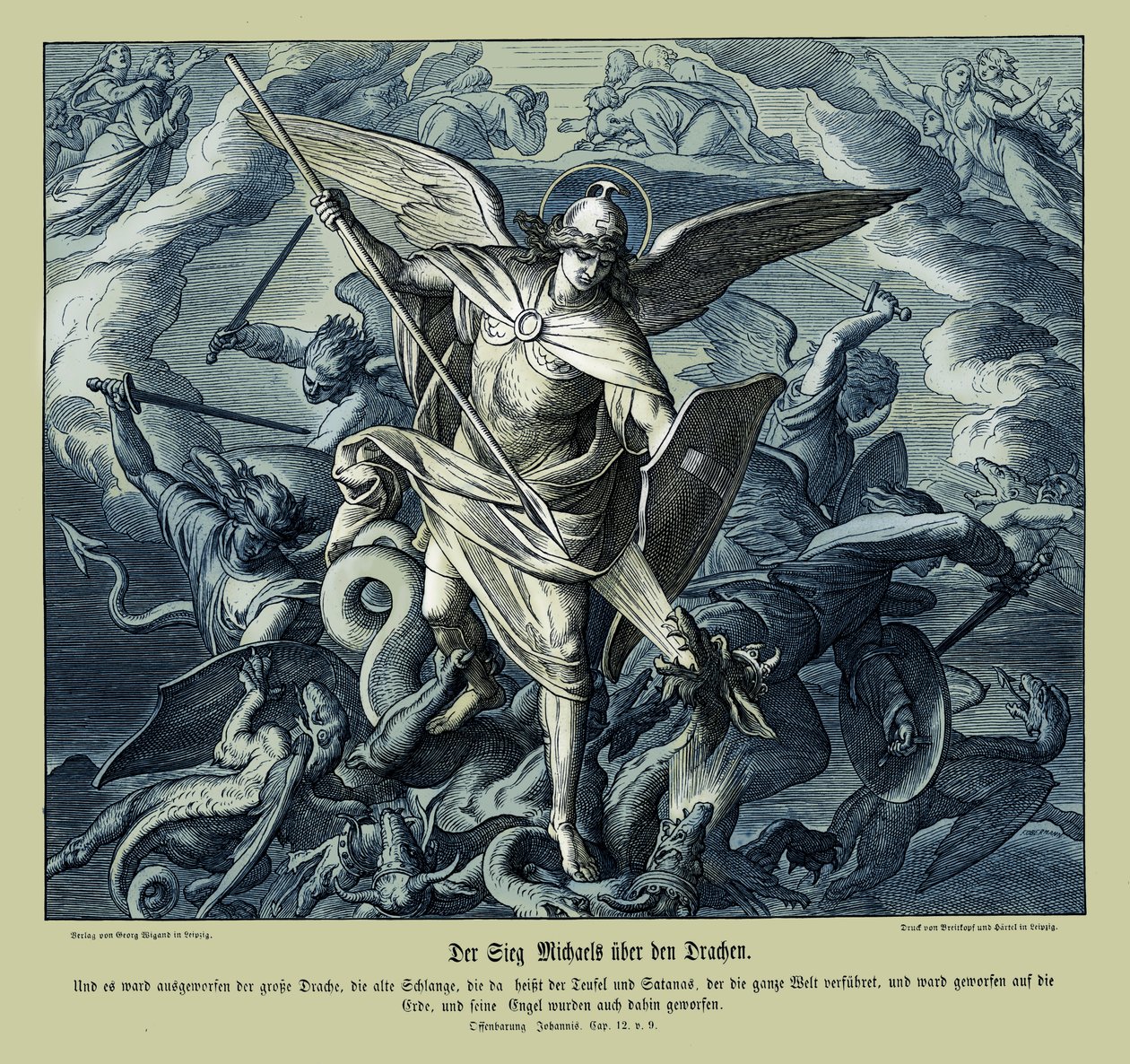 Victoire de Michel sur le dragon, Apocalypse - Julius Schnorr von Carolsfeld