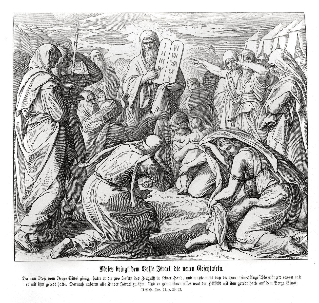 Moïse délivre les commandements, Exode - Julius Schnorr von Carolsfeld