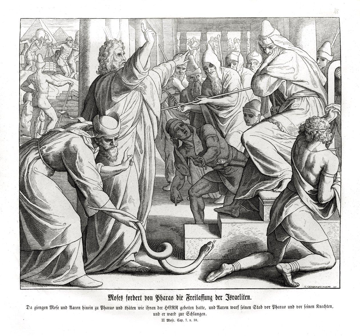 Moïse demande la libération des Israélites, Exode - Julius Schnorr von Carolsfeld
