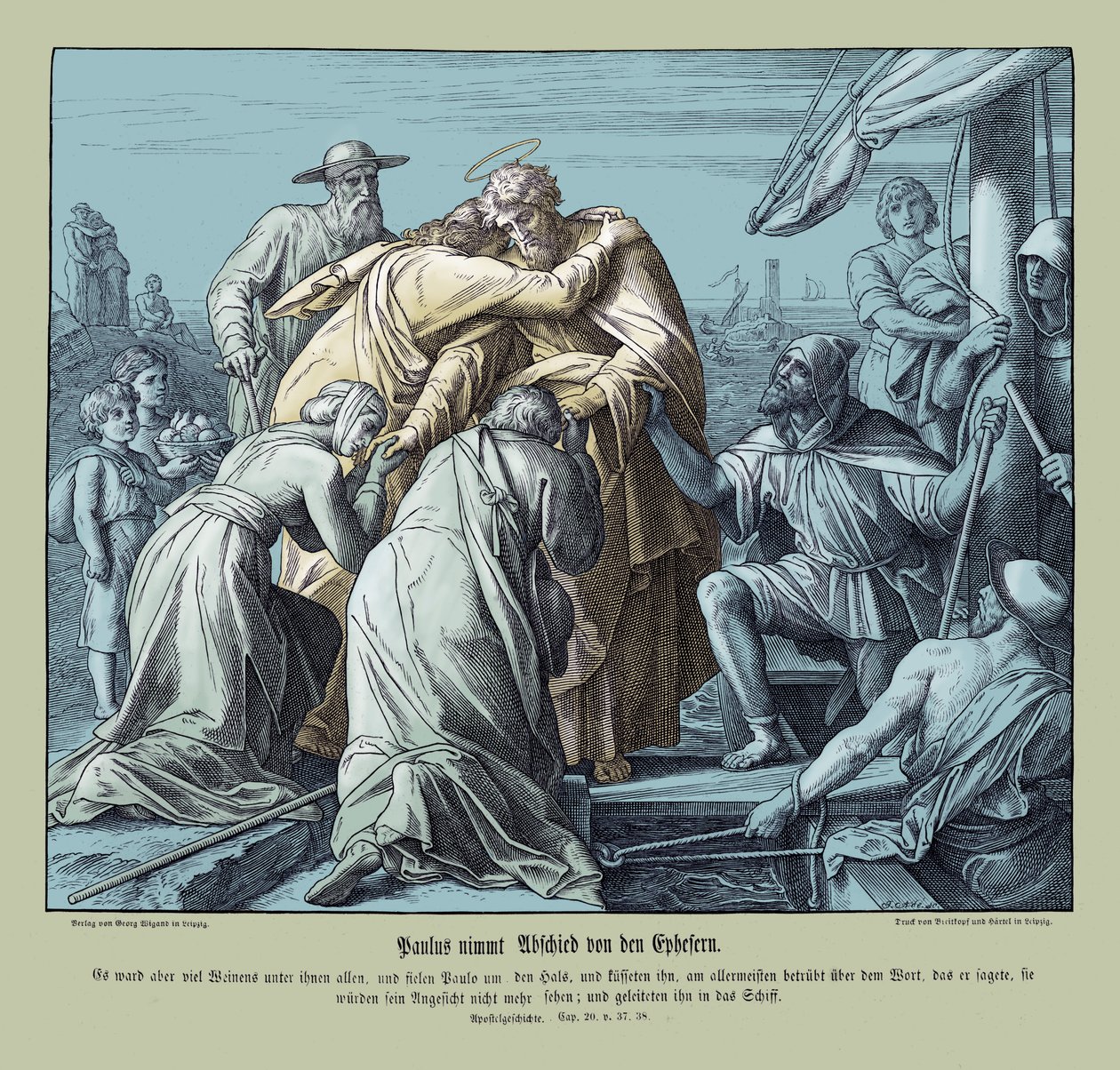 Paul quitte les Éphésiens, Actes des Apôtres - Julius Schnorr von Carolsfeld