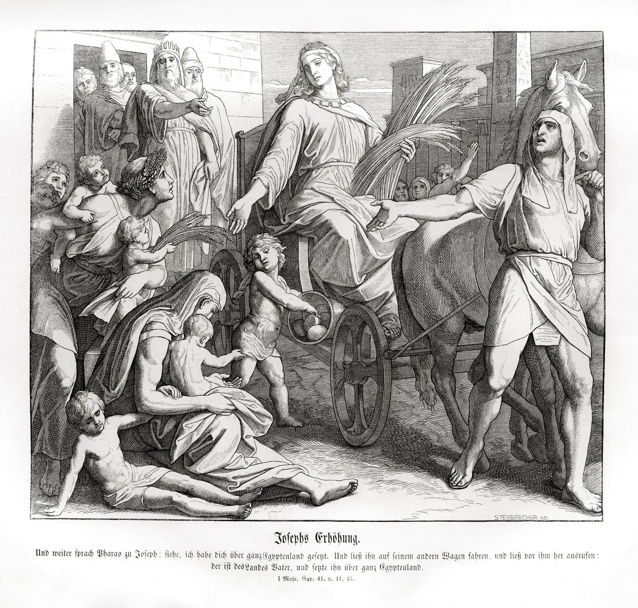 Pharaon fait de Joseph un chef en Égypte, Genèse - Julius Schnorr von Carolsfeld
