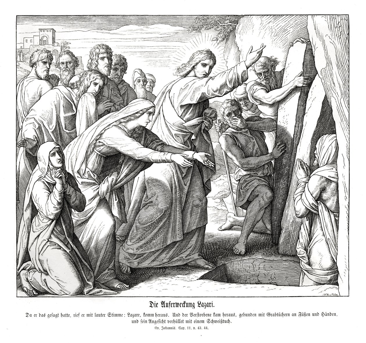 Résurrection de Lazare, Évangile de Jean - Julius Schnorr von Carolsfeld