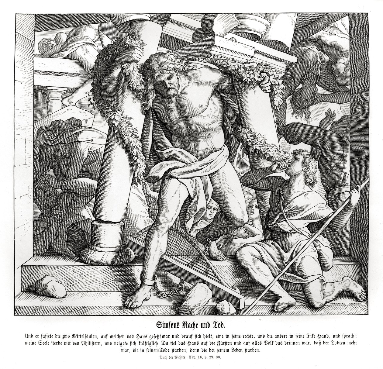 La vengeance et la mort de Samson, Juges - Julius Schnorr von Carolsfeld