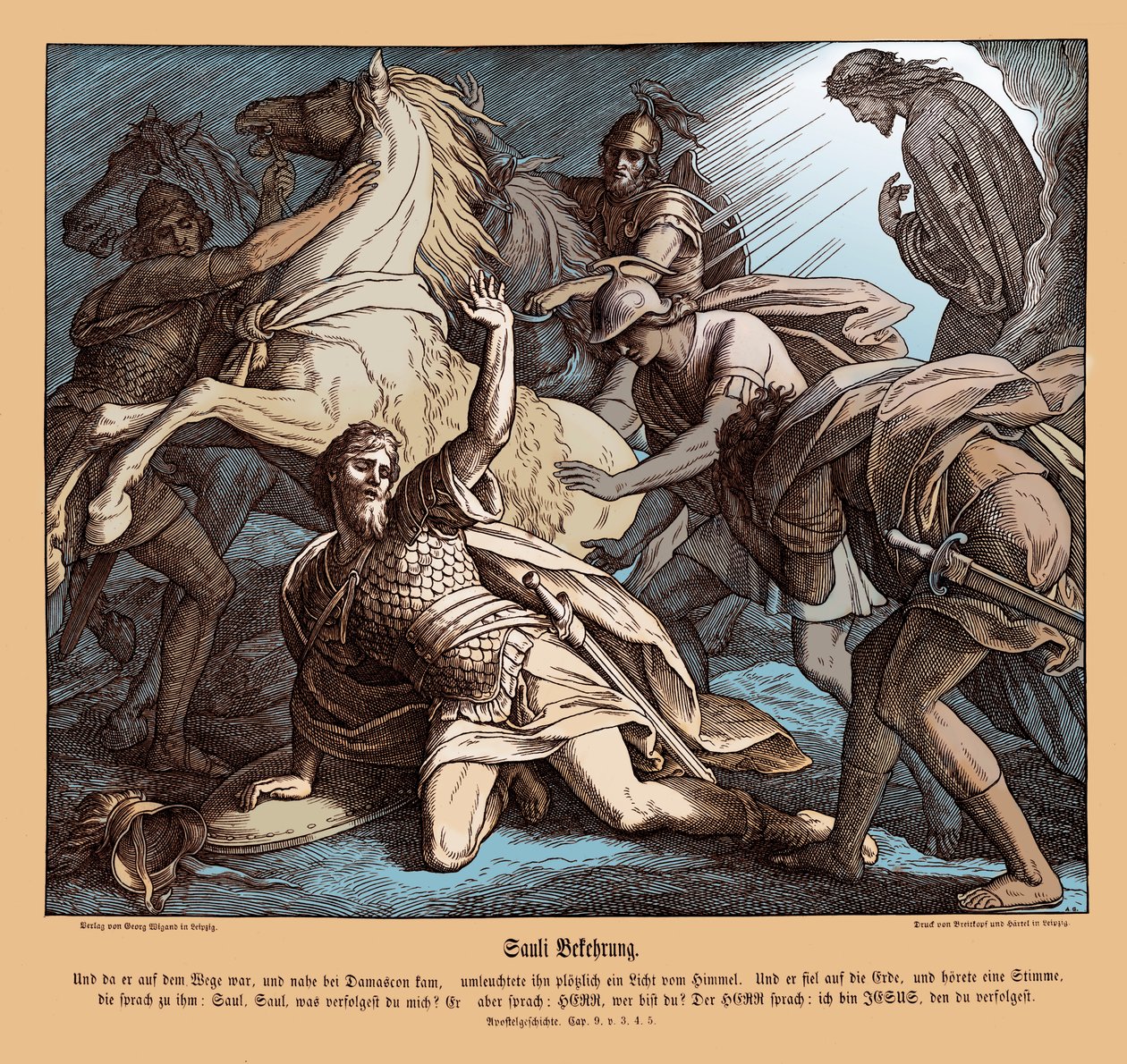 Saul sur le chemin de Damas, Actes des Apôtres - Julius Schnorr von Carolsfeld