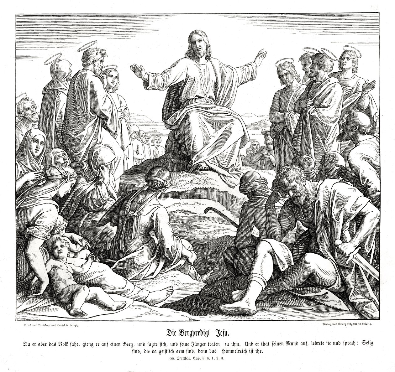Sermon sur la montagne, Évangile de Matthieu - Julius Schnorr von Carolsfeld