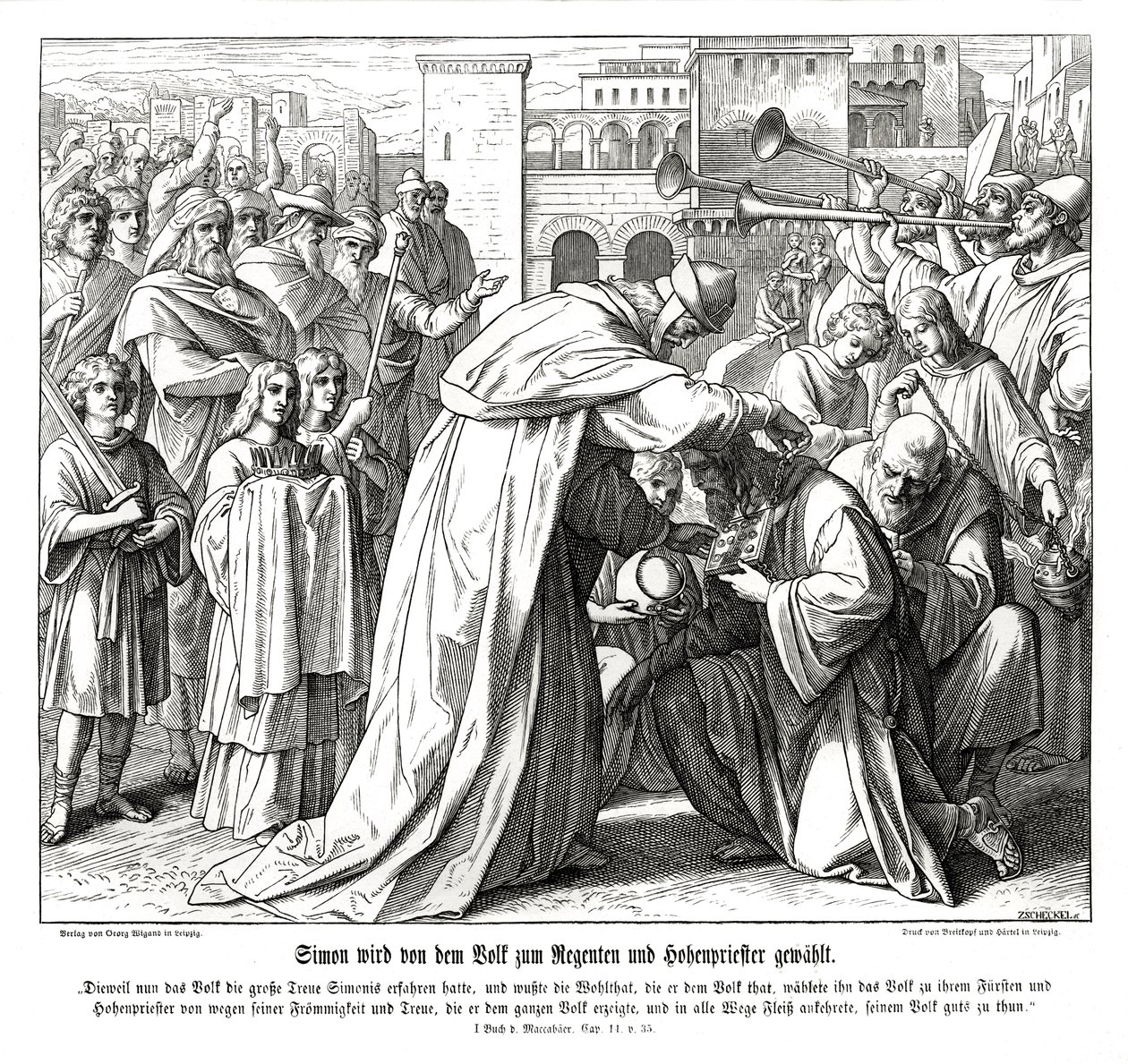 Simon est nommé grand prêtre - Julius Schnorr von Carolsfeld