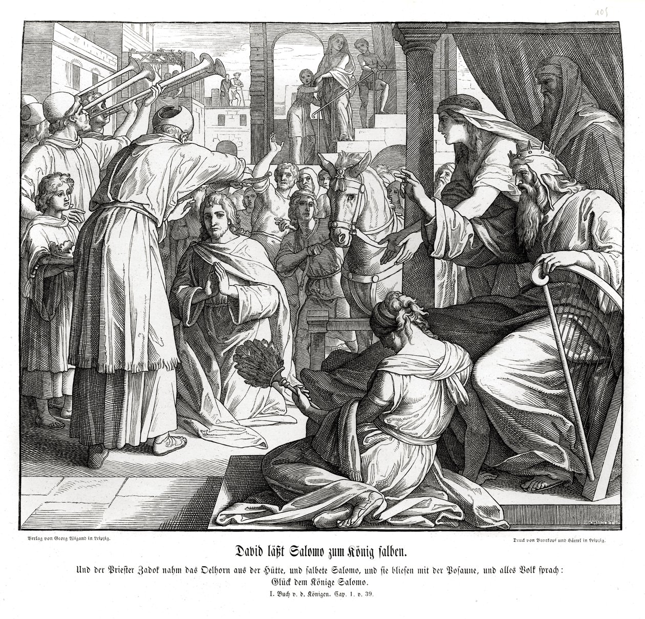 Salomon est oint roi - Julius Schnorr von Carolsfeld