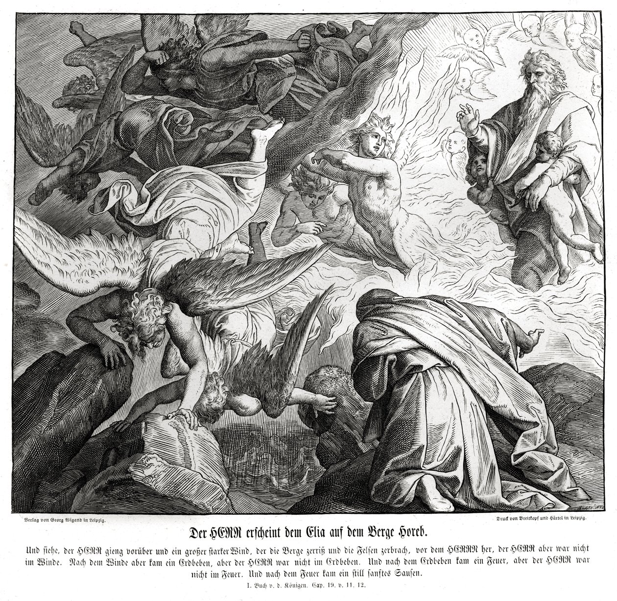 Le Seigneur apparaît à Élie sur le mont Horeb - Julius Schnorr von Carolsfeld