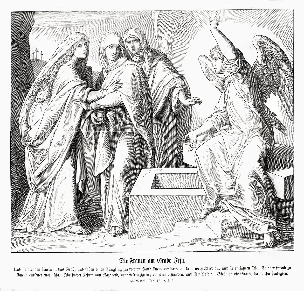 Les femmes au tombeau de Jésus, Évangile de Marc - Julius Schnorr von Carolsfeld