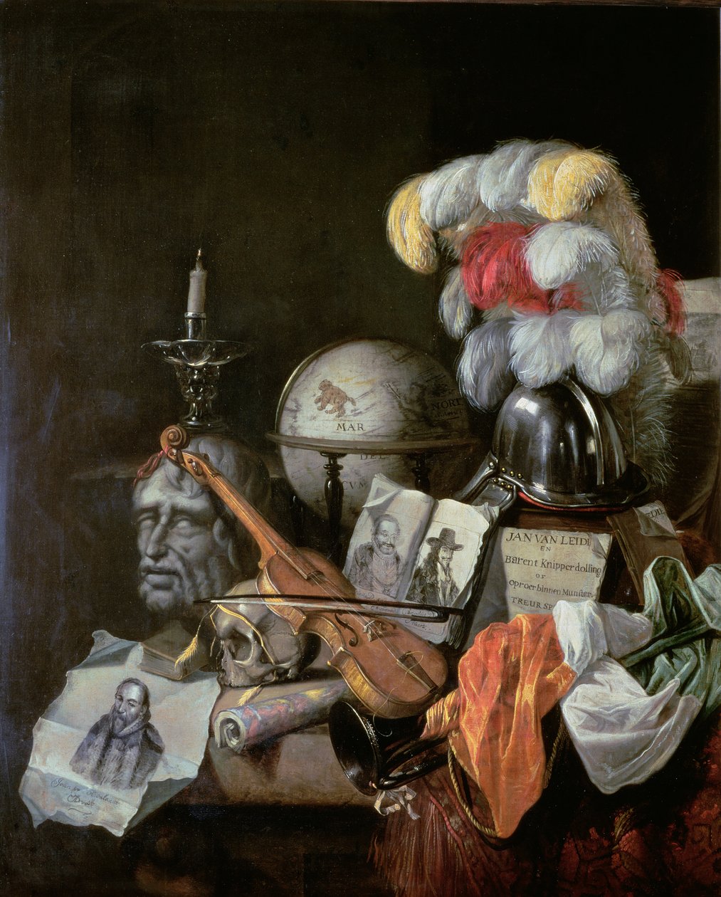 Vanitas (huile sur toile) - Jurian van Streeck or Streek