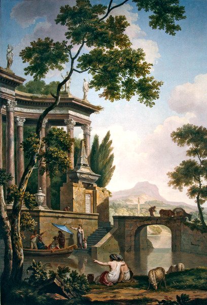 Paysage arcadien avec un monument funéraire - Jurriaan Andriessen