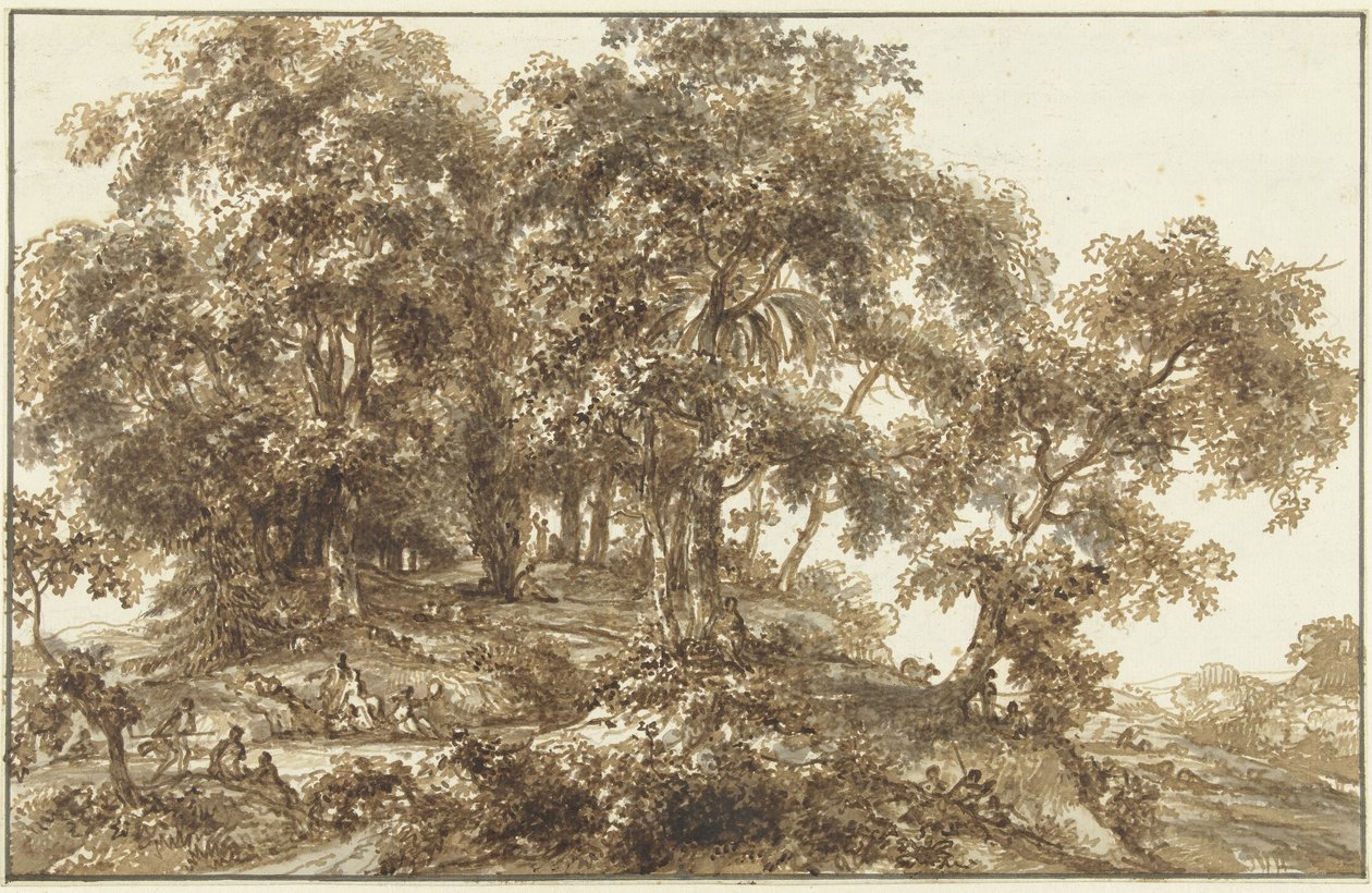 Paysage avec groupe d