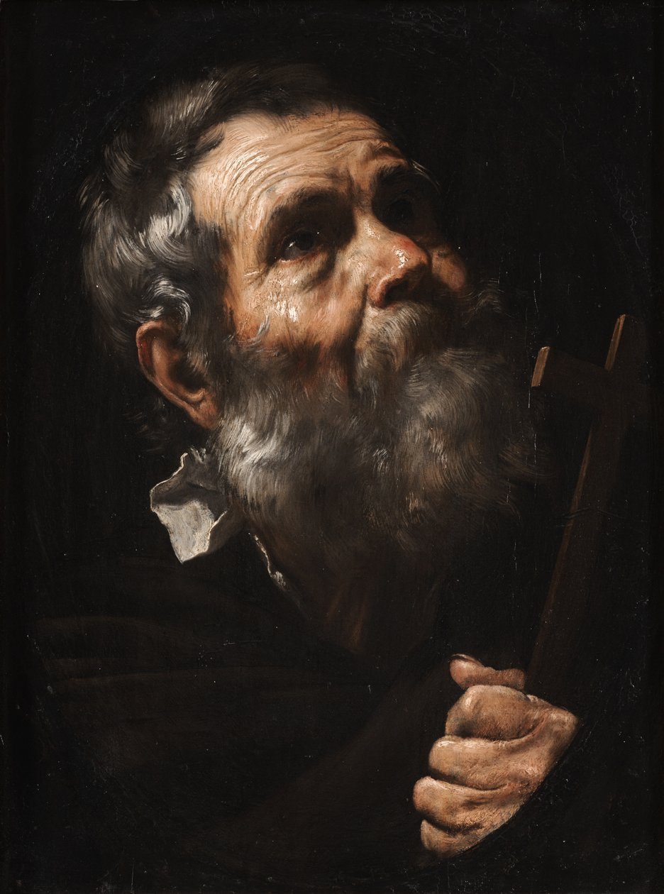 Un saint tenant une croix - Jusepe de Ribera