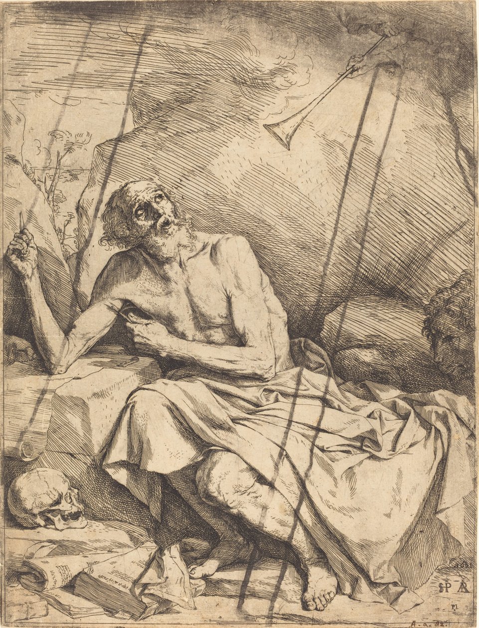 Saint Jérôme entendant la trompette du Jugement dernier - Jusepe de Ribera