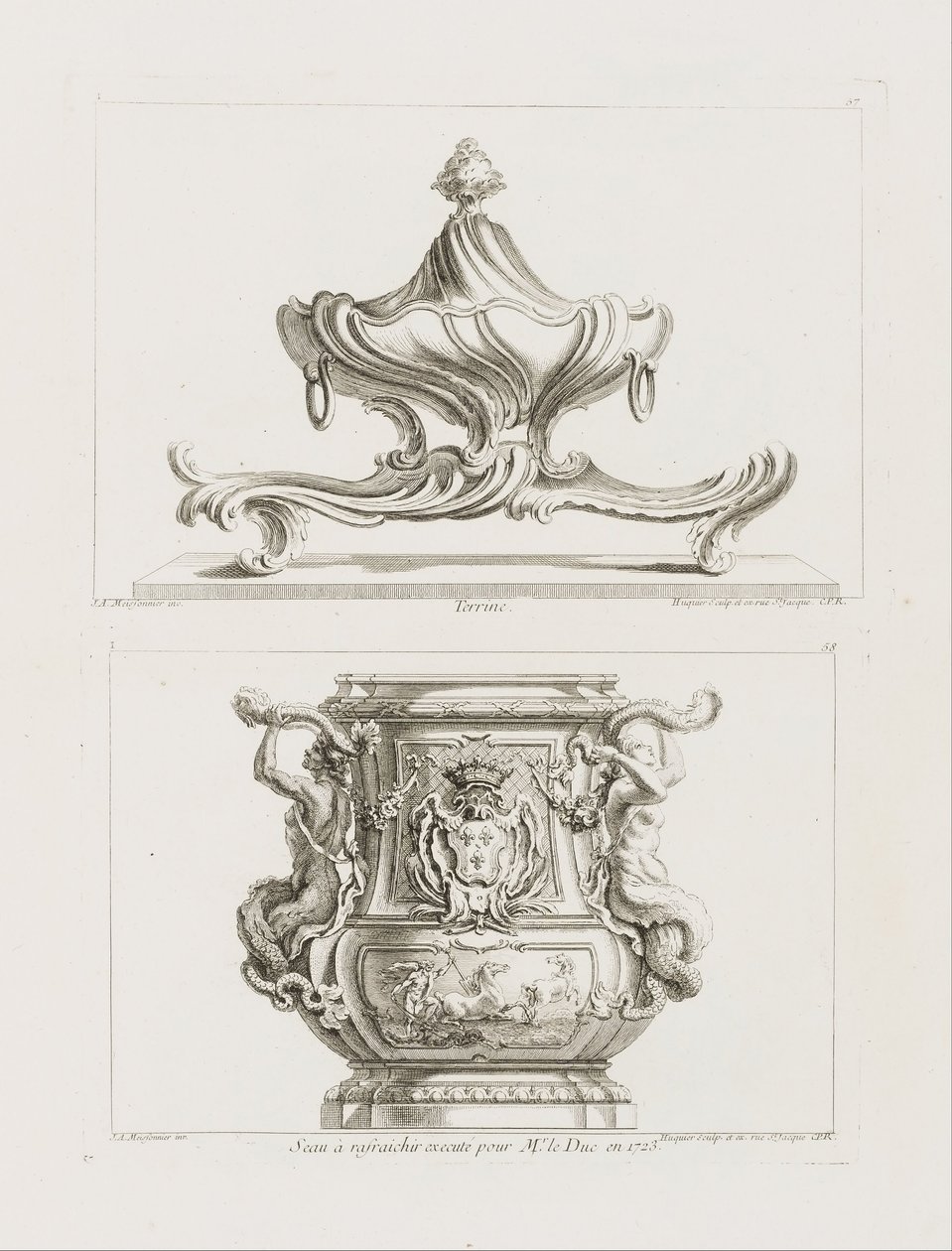 Terrine, pl. 57 dans Oeuvre de Juste-Aurèle Meissonnier - Juste Aurèle Meissonnier