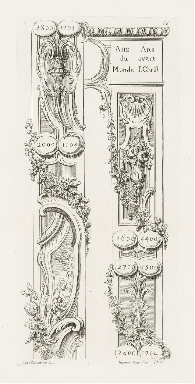 Design de fragments de la bordure - Juste Aurèle Meissonnier