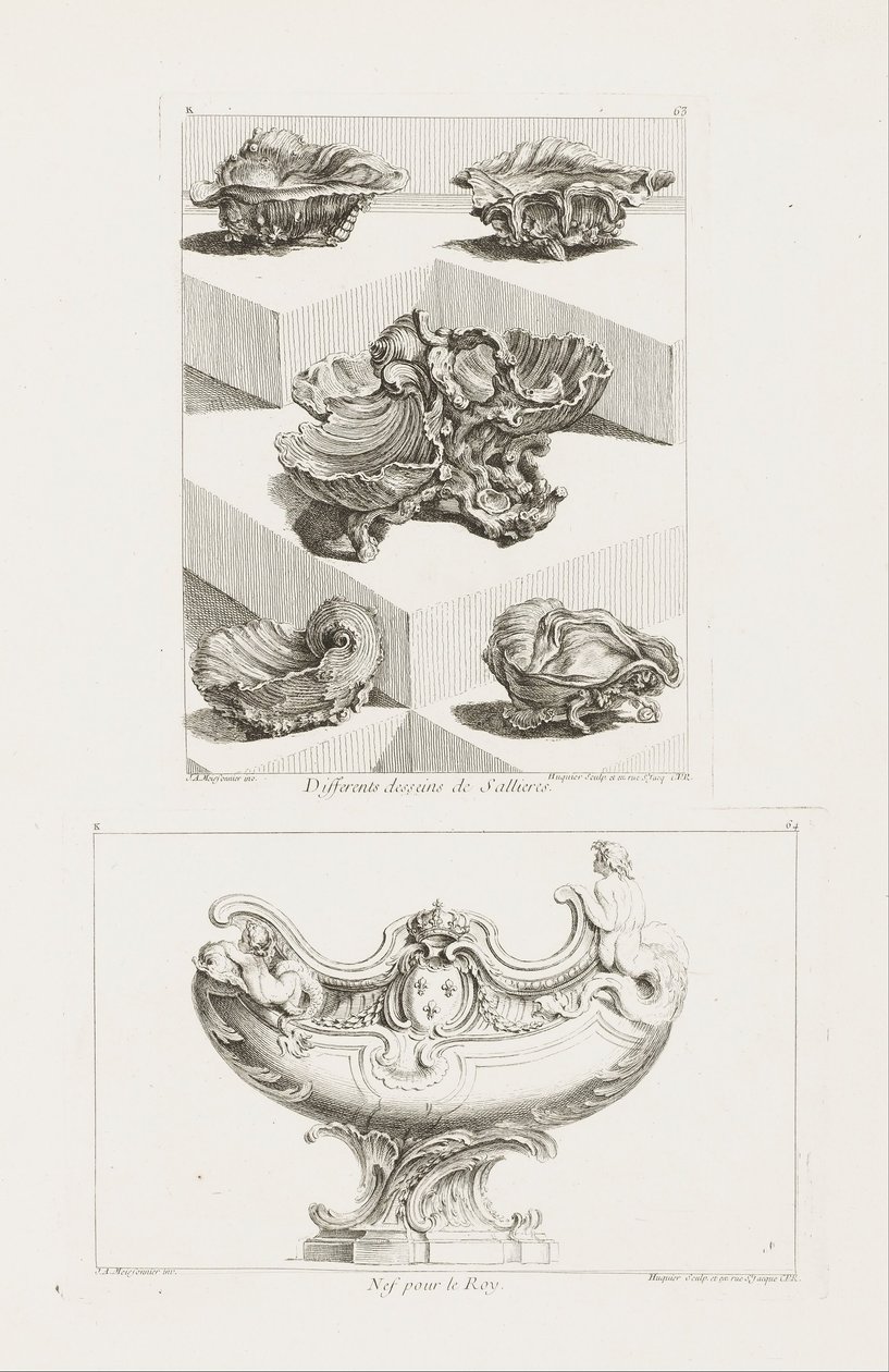 Différents desseins de salières, pl. 63 dans Oeuvre de Juste-Aurèle - Juste Aurèle Meissonnier