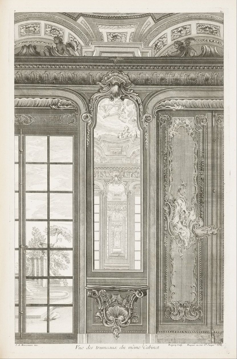 Vue des trumeaux du même cabinet, 3e planche - Juste Aurèle Meissonnier
