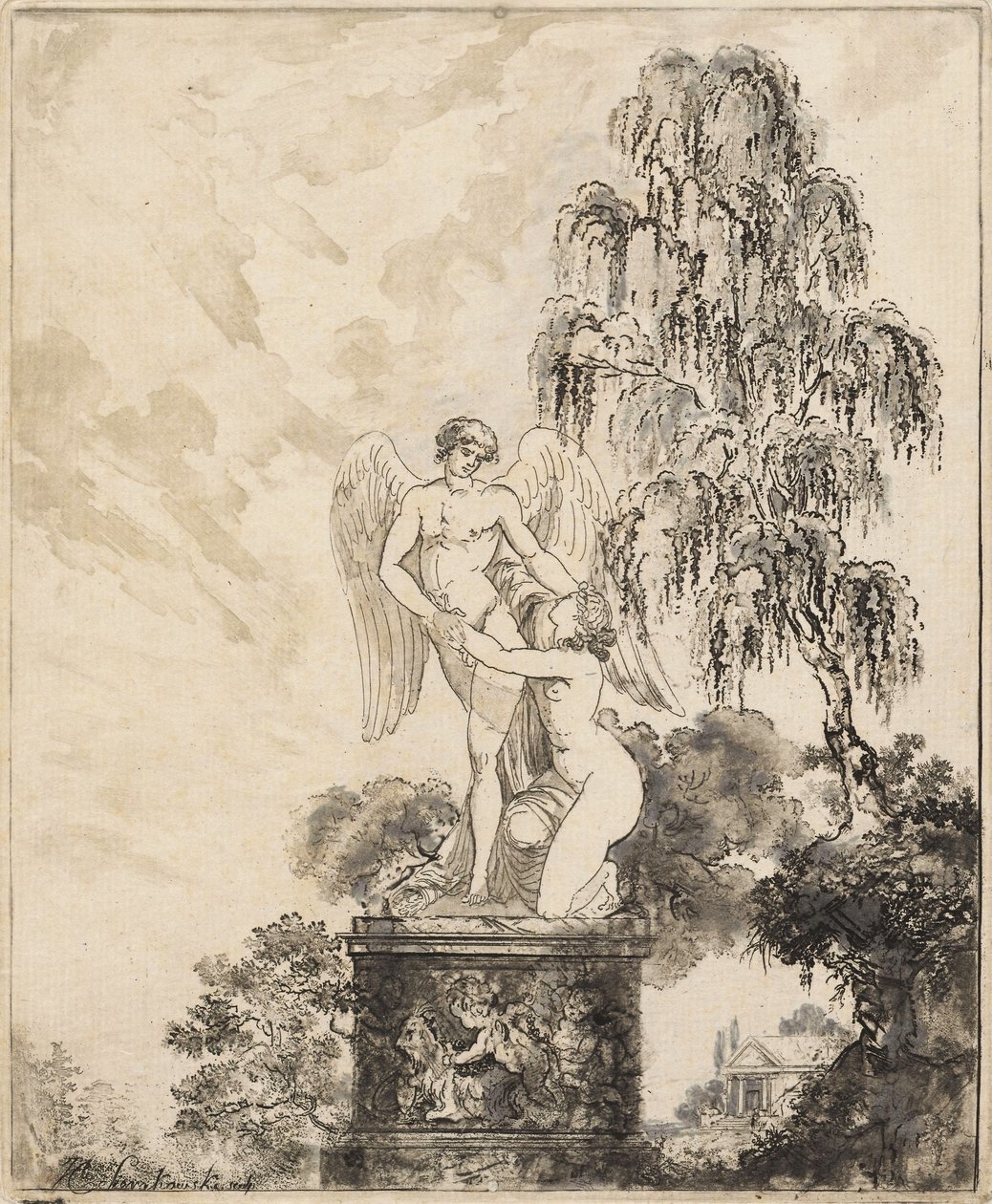 Statue sous le bouleau. - Józef Sierakowski