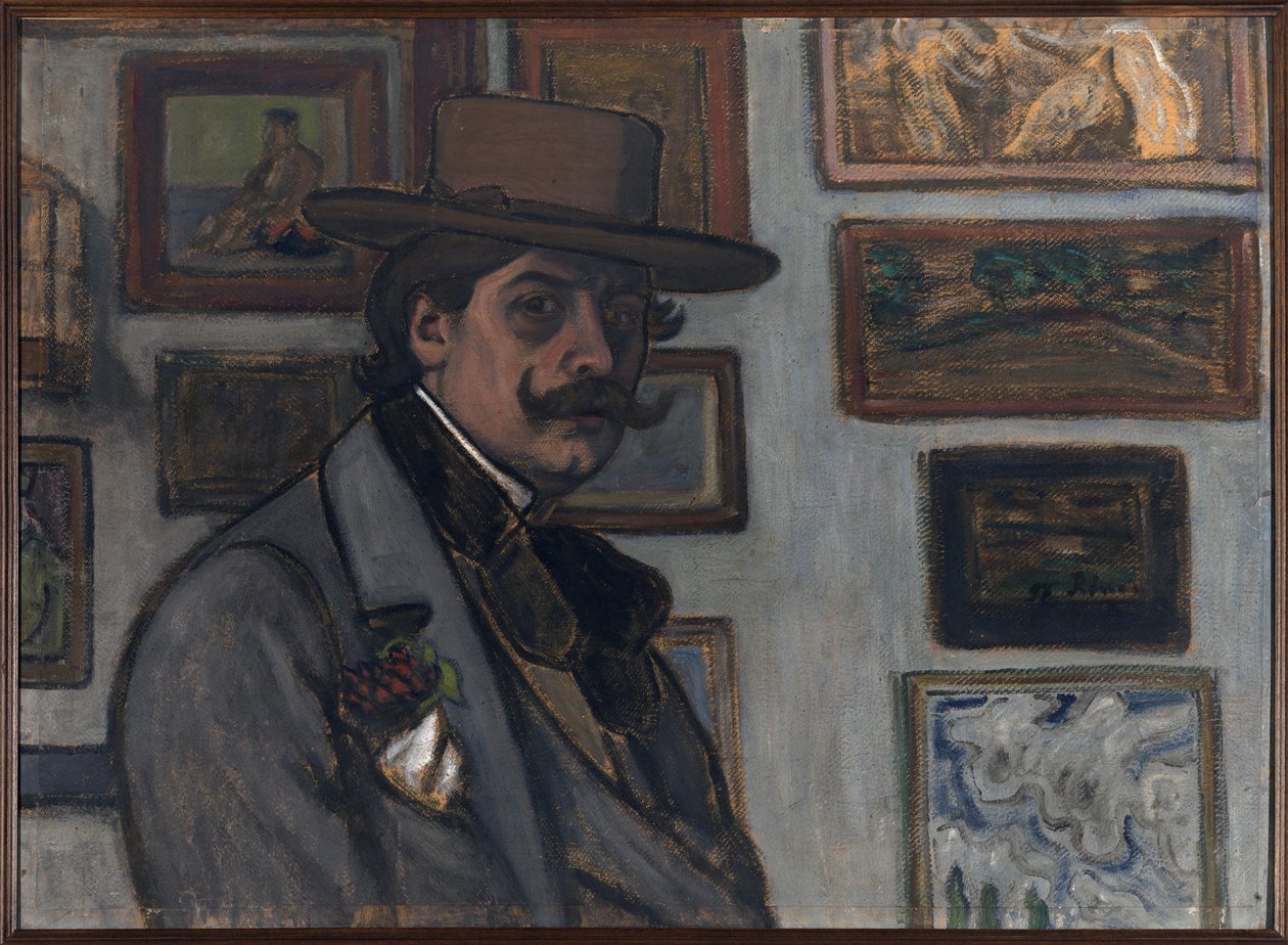 Autoportrait avec un chapeau brun - József Rippl Rónai