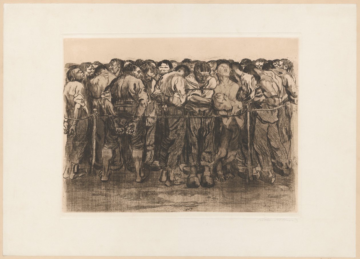 Les prisonniers, feuille VII du cycle : La Guerre des paysans - Käthe Kollwitz