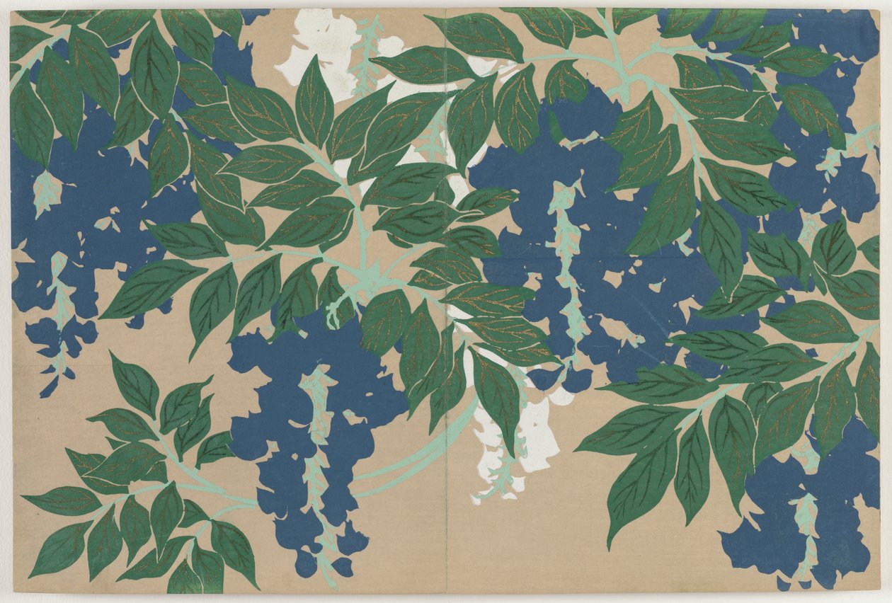 Fleurs de Cent Mondes (Momoyogusa) : Glycine - Kamisaka Sekka