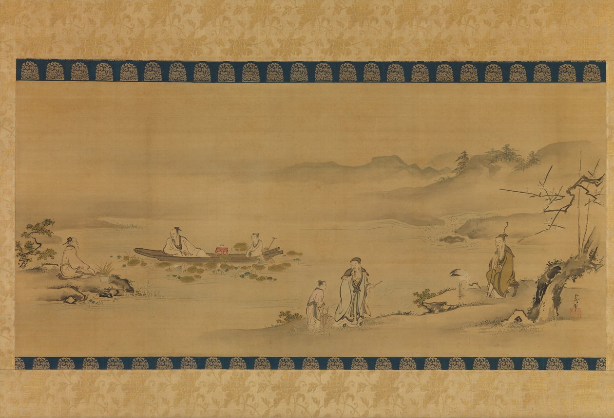 Quatre admirateurs, fin XVIIe-début XVIIIe siècle - Kanô Yôboku Tsunenobu