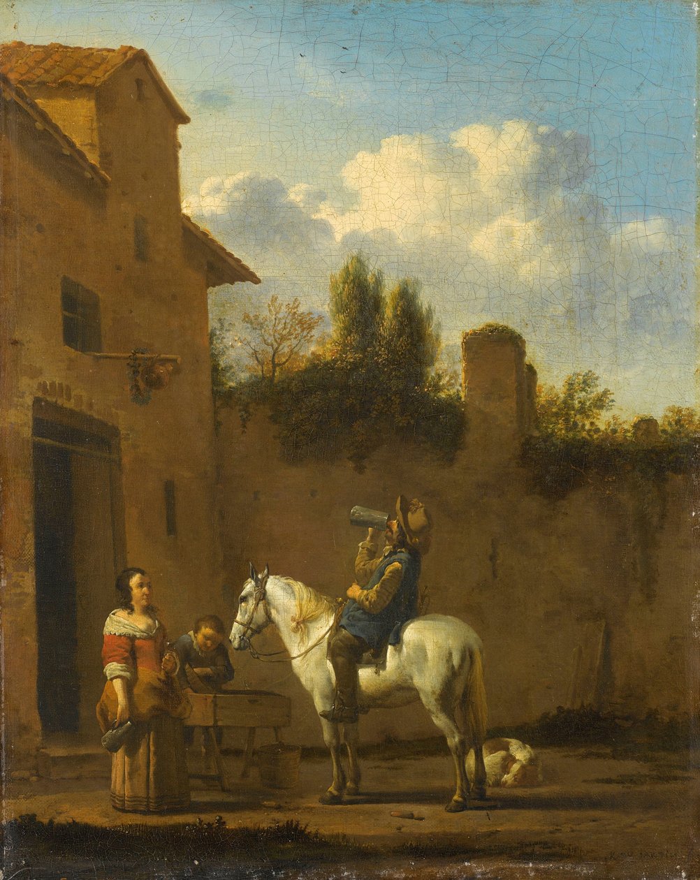 Trompette monté prenant un verre - Karel Du Jardin