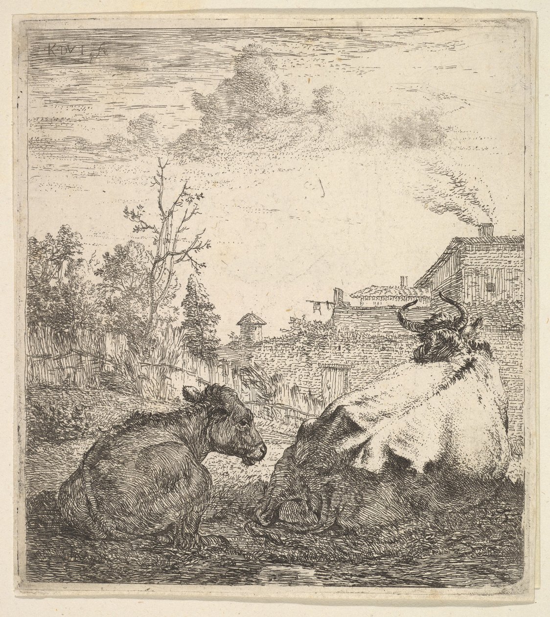 La vache et le veau - Karel Du Jardin