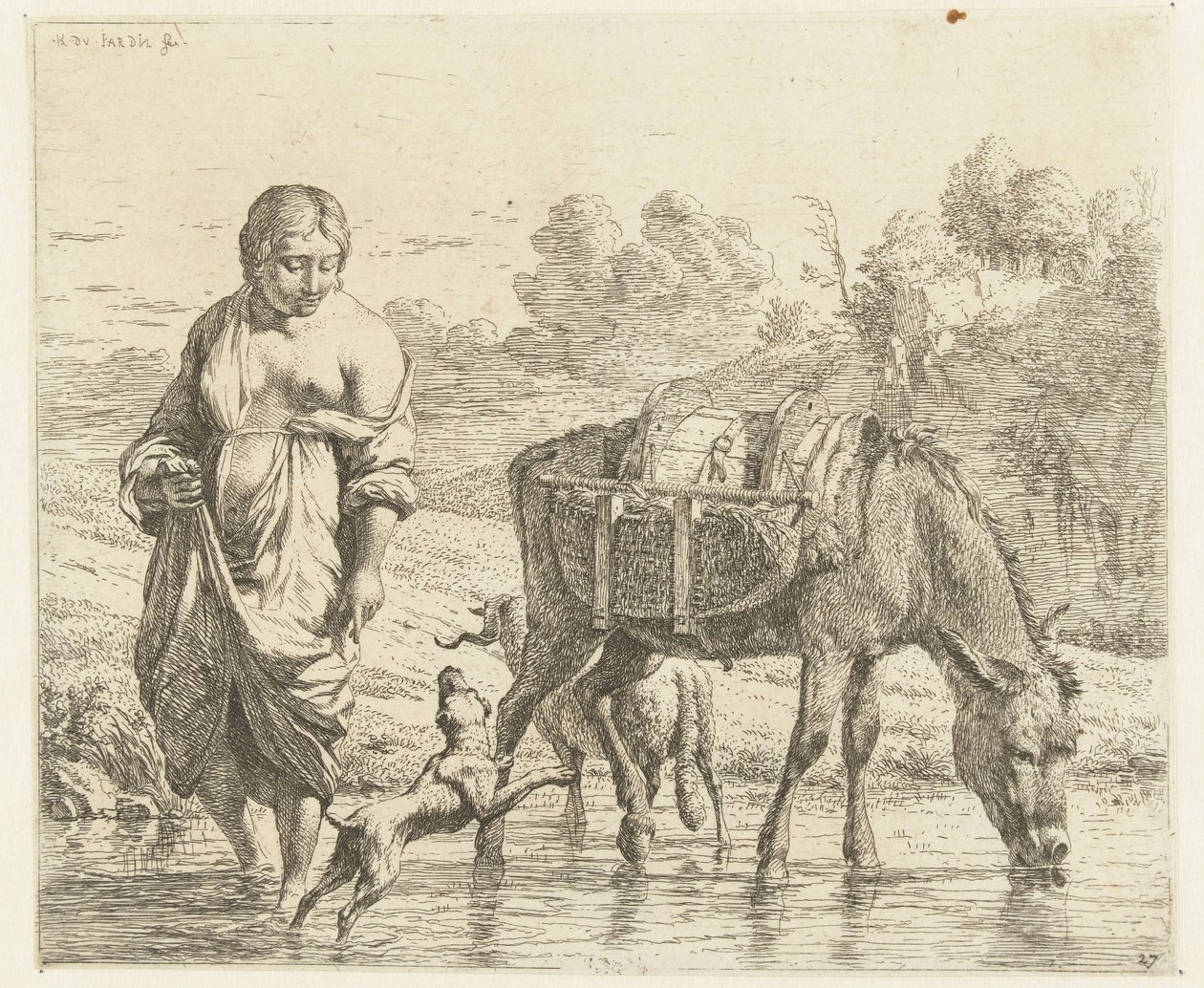 Femme et âne dans l