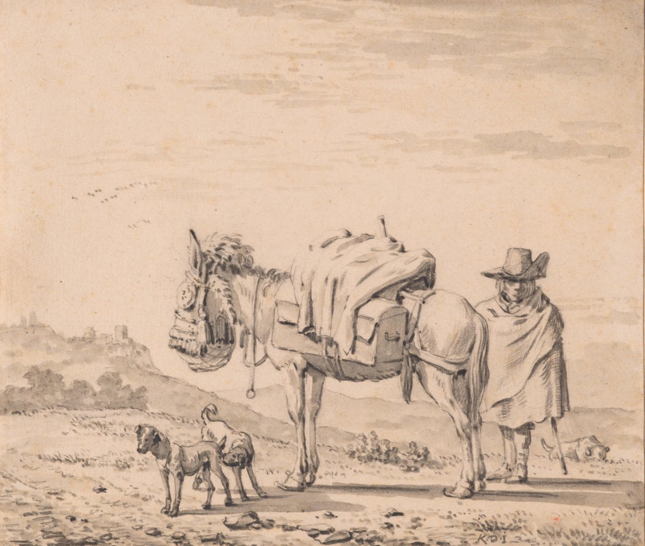 Homme avec un mulet - Karel Dujardin