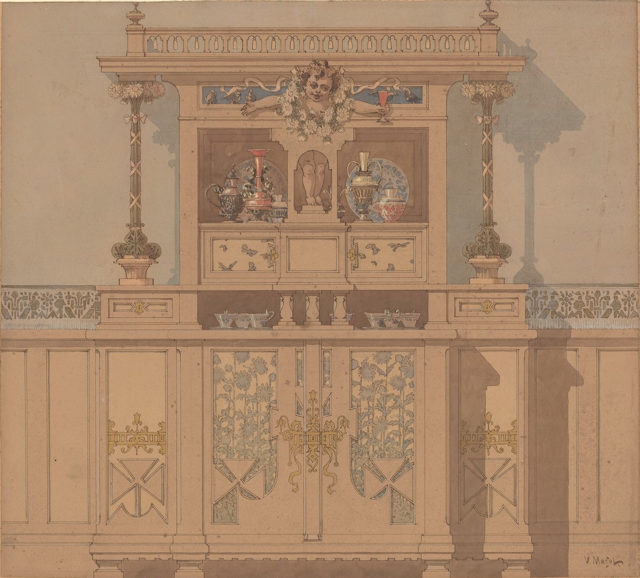 Conception pour un meuble à façade brisée - Karel Vitezslav Masek