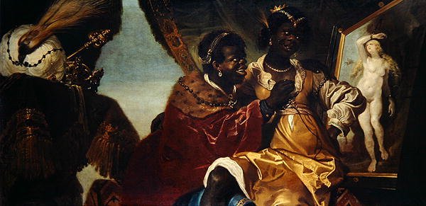 Hydaspes et Persina devant une peinture d