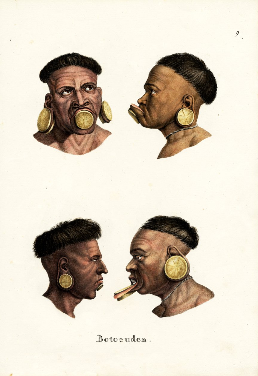 Peuple Botocudo, 1824 - Karl Joseph Brodtmann