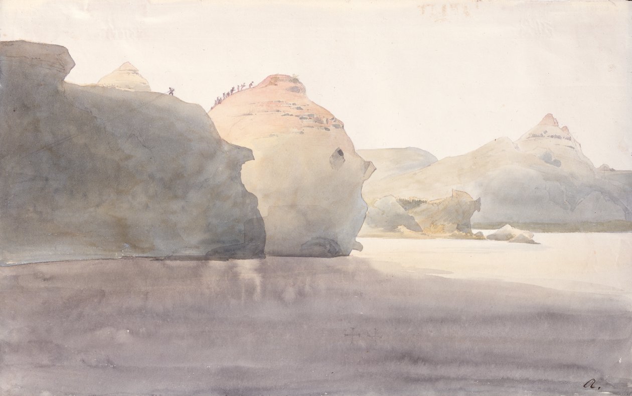 Formations rocheuses sur le Missouri supérieur - Karl Bodmer