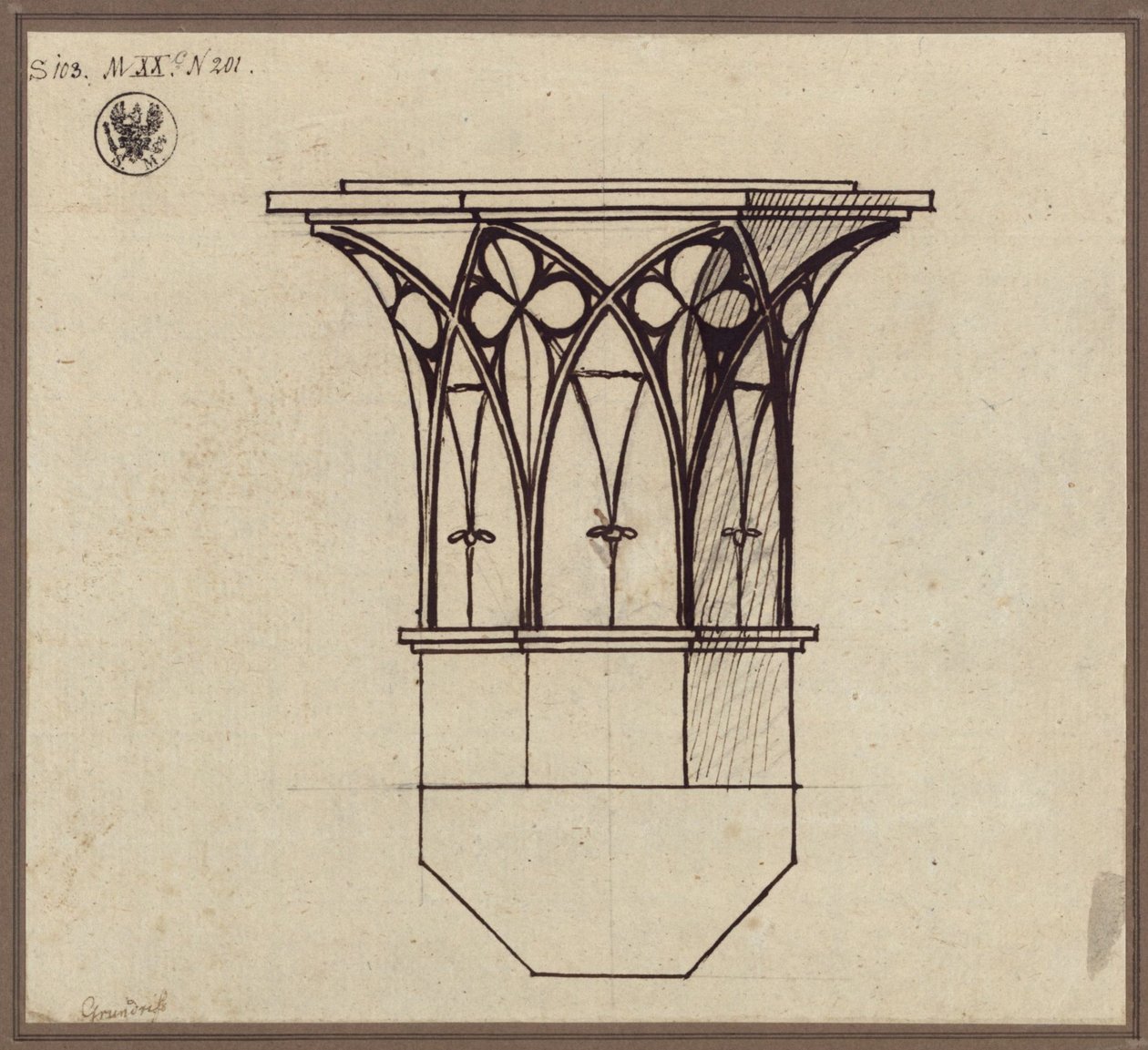 Chapiteau de colonne octogonal - Karl Friedrich Schinkel