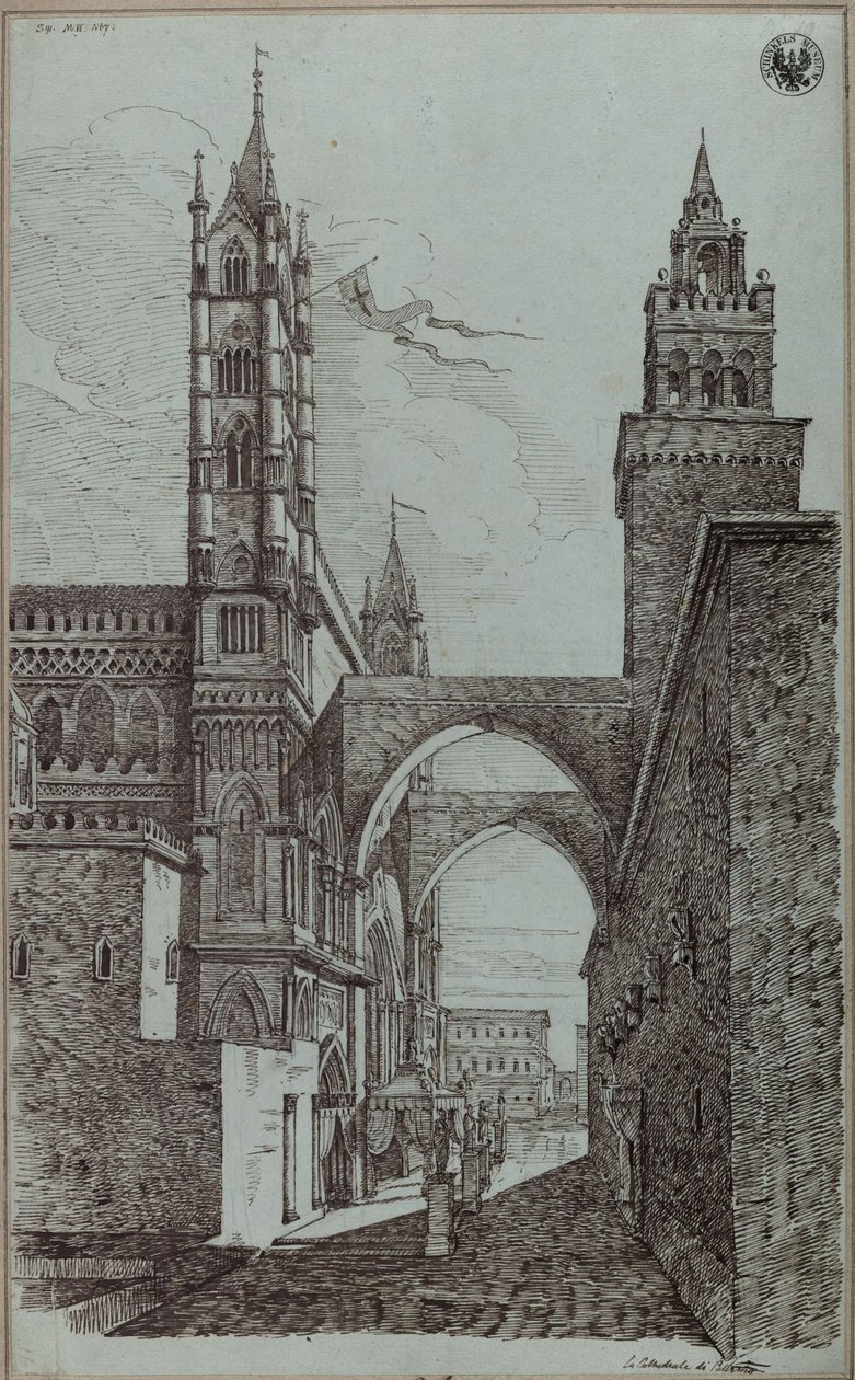 « Vue de la cathédrale de Palerme » - Karl Friedrich Schinkel