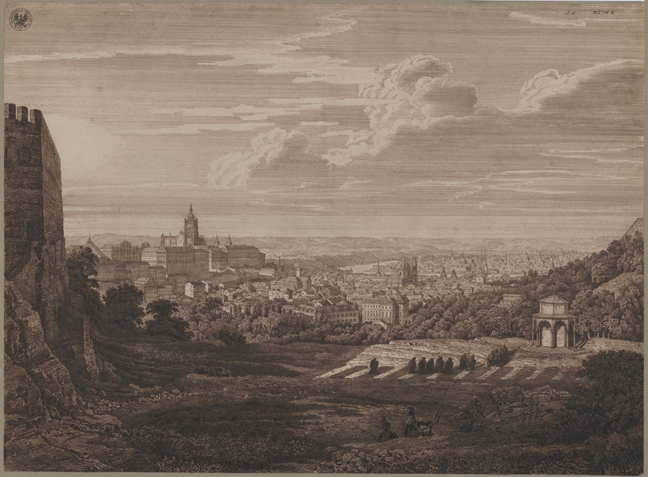 Vue de Prague depuis la colline de Saint-Laurent - Karl Friedrich Schinkel