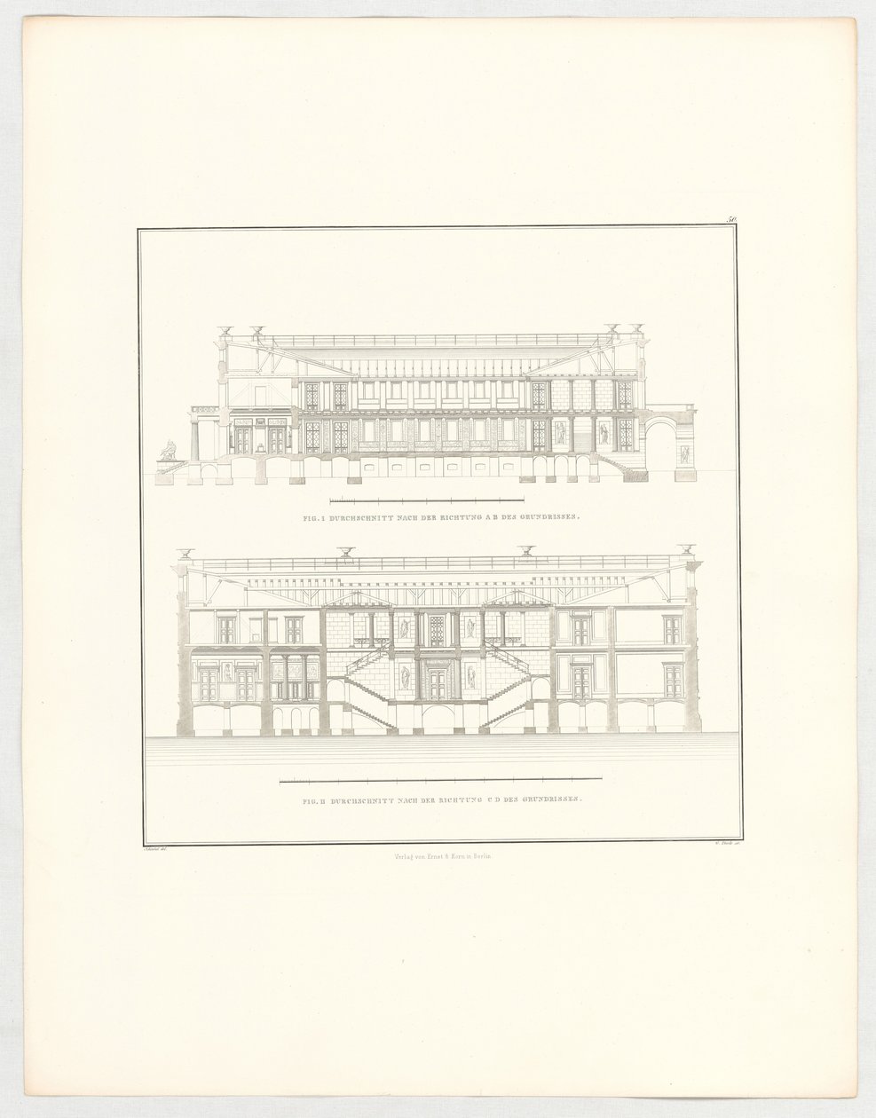 Vues du château de Krzescowice, feuille n° 50 de la série « Recueil de projets architecturaux » - Karl Friedrich Schinkel