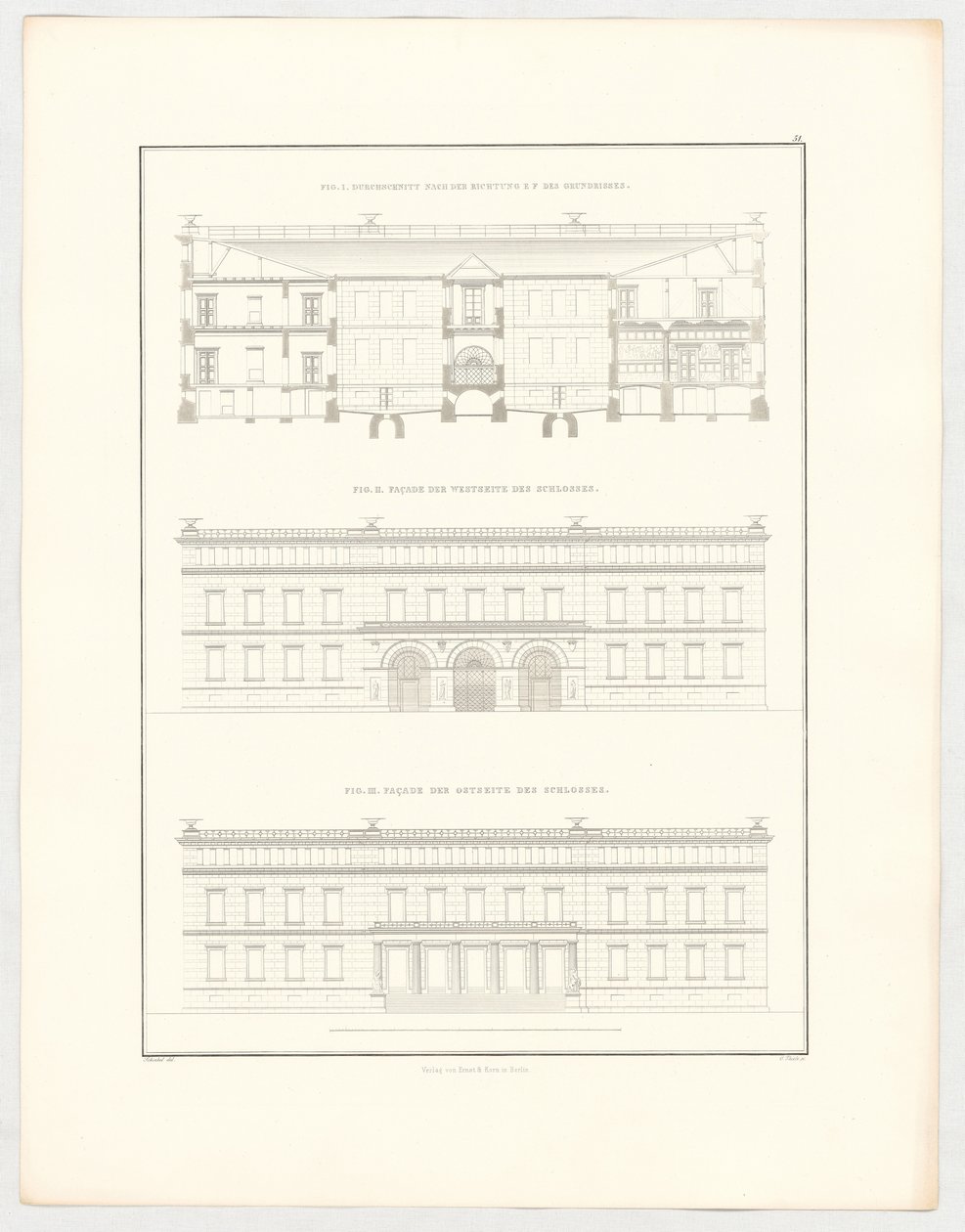 Vues du château de Krzescowice, feuille 51 de la série « Recueil de projets architecturaux » - Karl Friedrich Schinkel