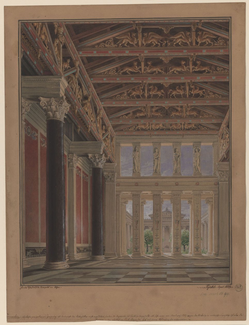 Athènes, Acropole. Palais du roi Otto de Grèce. Salle d