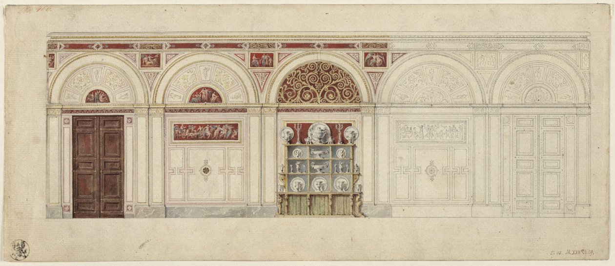 Berlin, Wilhelmstraße 102. Palais du prince Albrecht de Prusse, projet de salle à manger - Karl Friedrich Schinkel