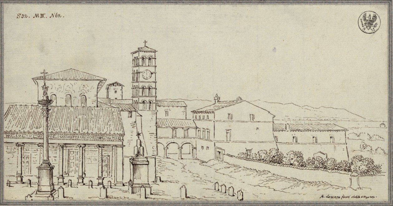 Vue sur San Lorenzo fuori le mura à Rome - Karl Friedrich Schinkel