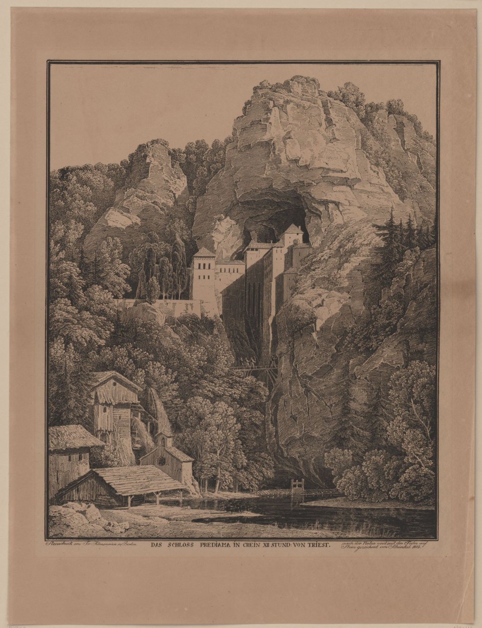 Le château de Predjama en Carniole - Karl Friedrich Schinkel