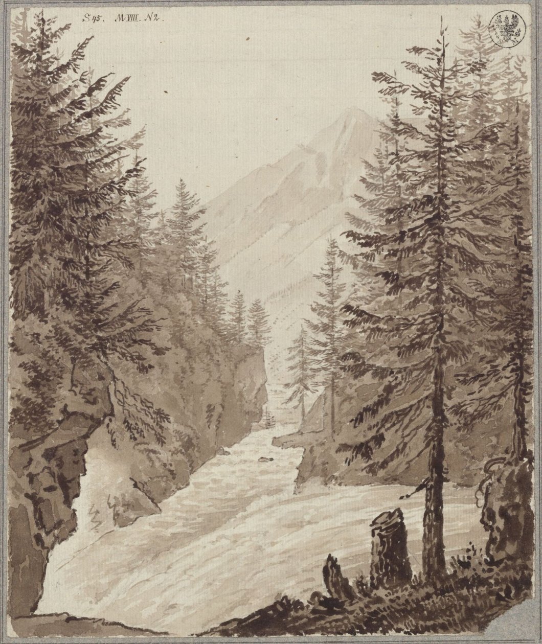 Le col de Klamm avec la Gasteiner Ache près de Lend dans la région de Salzbourg - Karl Friedrich Schinkel