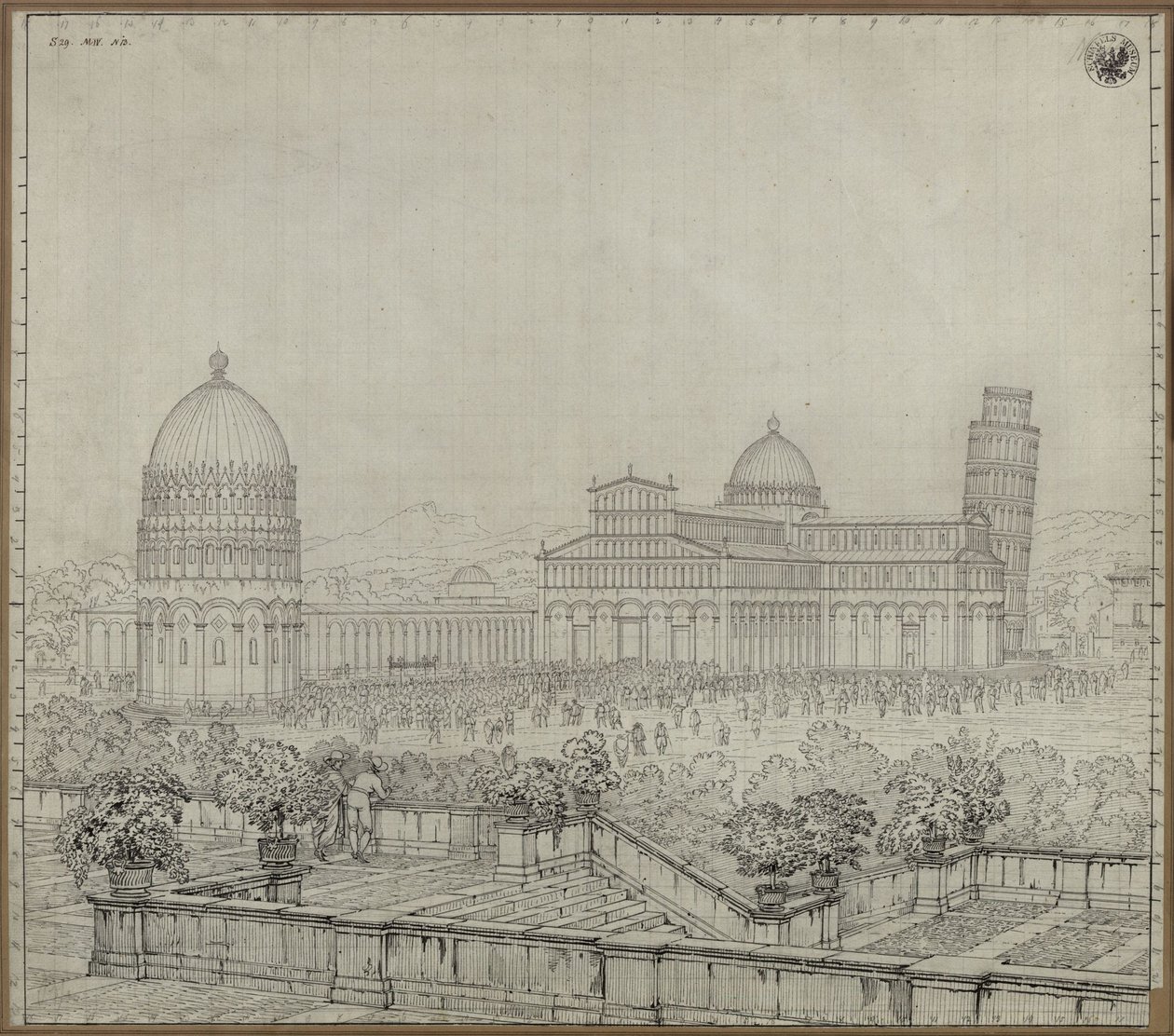 « La cathédrale, la tour penchée, le Camposanto et le baptistère de Pise » - Karl Friedrich Schinkel